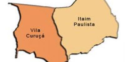 Karta över stadsdelen Itaim Paulista - Vila Curuçá sub-prefekturen