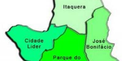 Karta över Itaquera sub-prefekturen