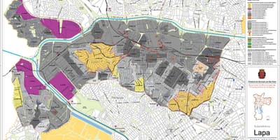 Karta på Lapa-São Paulo - Ockupationen av mark