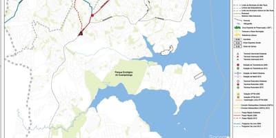 Karta över M'Boi Mirim São Paulo - kollektivtrafiken