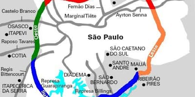 Karta över Mário Covas highway - SP 21