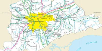 Karta över motorvägar utkanten av São Paulo