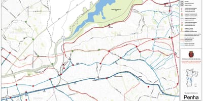 Karta över Penha São Paulo - kollektivtrafiken