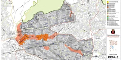 Karta över Penha São Paulo - Ockupationen av mark