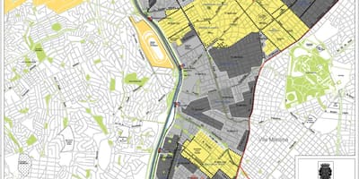Karta över São Paulo Pinheiros - Ockupationen av mark