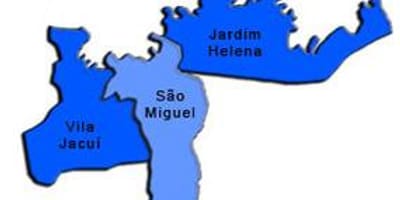 Karta över São Miguel Paulista sub-prefekturen