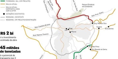 Karta över São Paulo Ferroanel