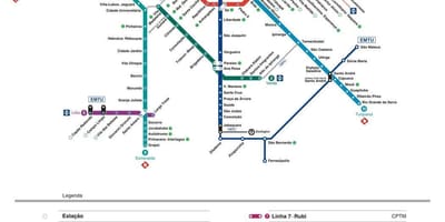 Karta över São Paulo PAULO transport