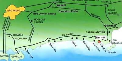 Karta över São Paulo stränder