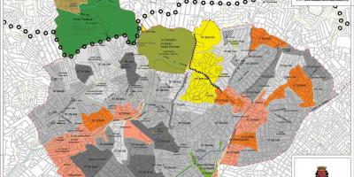 Karta över Santana São Paulo - Ockupationen av mark