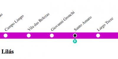 Karta över São Paulo metro - Linje 5 - Lila