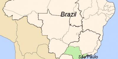 Karta över São Paulo om Brasilien