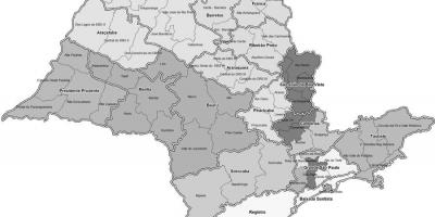 Karta över São Paulo svart och vit