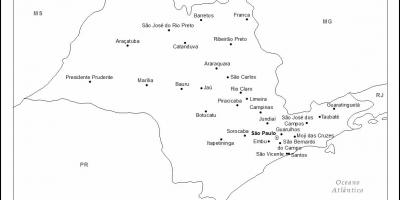 Karta över São Paulo virgin - största städer
