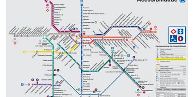 Karta över transport-Sao Paulo - Tillgång för funktionshindrade