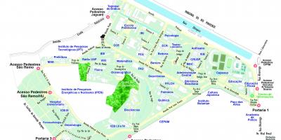 Karta över universitetet i São Paulo - USP