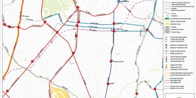 Karta över São Paulo-Vila Mariana - kollektivtrafiken