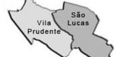 Karta Vila Prudente sub-prefekturen